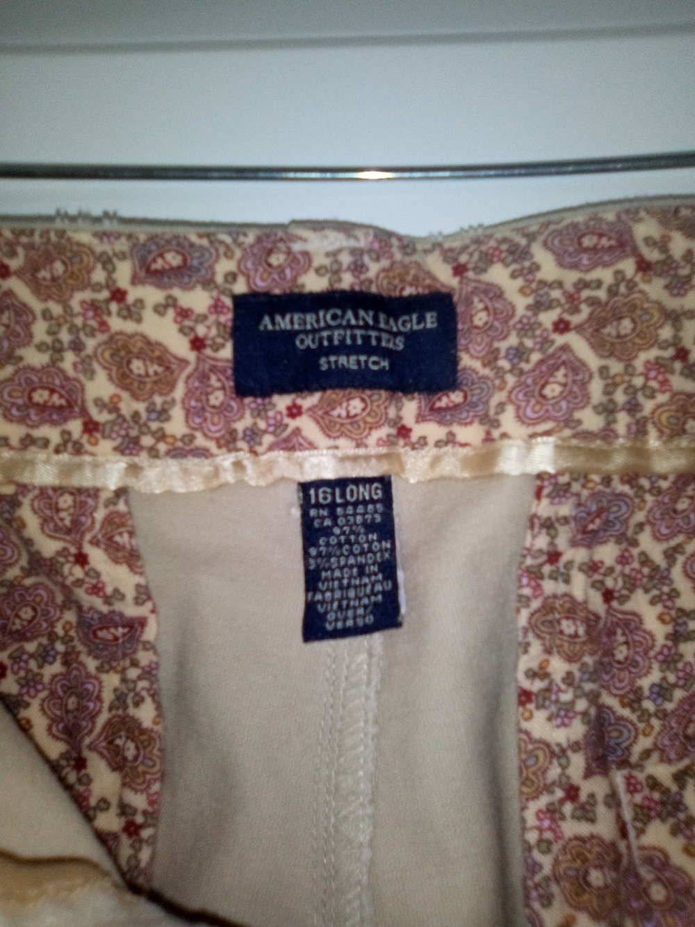 American Eagle Outfitters Y2K Light Academia Preppy Khaki Flare Trousers Size XL - Picture 5 of 8